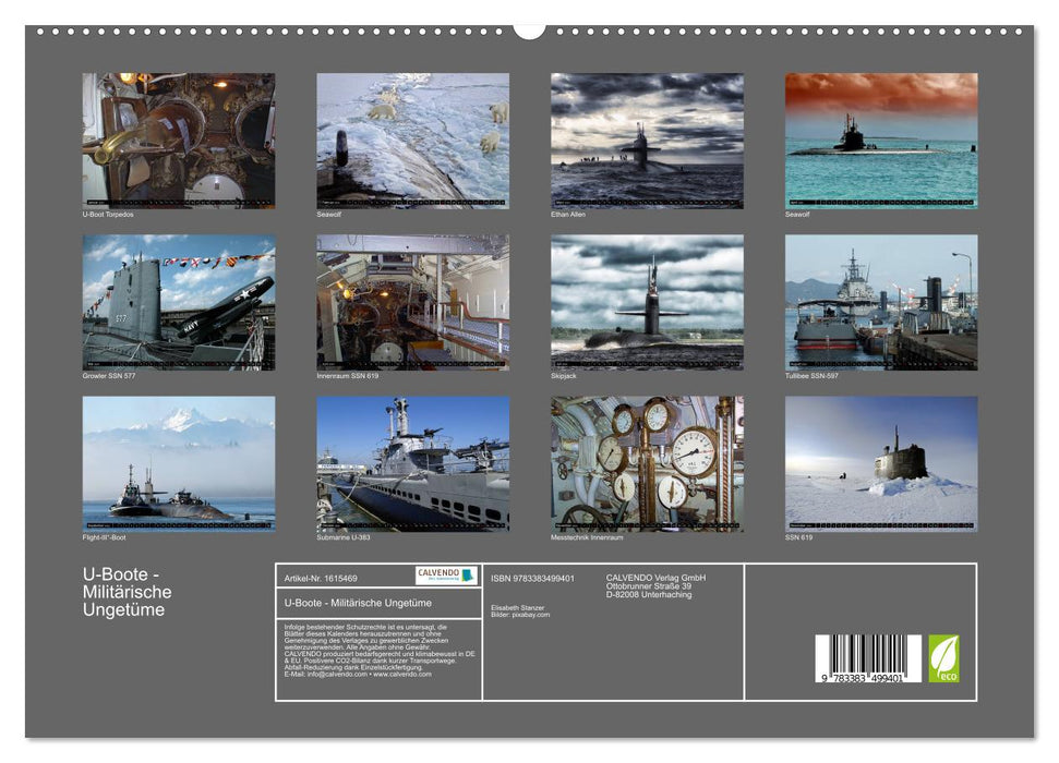 Submarines - Military Monsters (CALVENDO Premium Wall Calendar 2024) 
