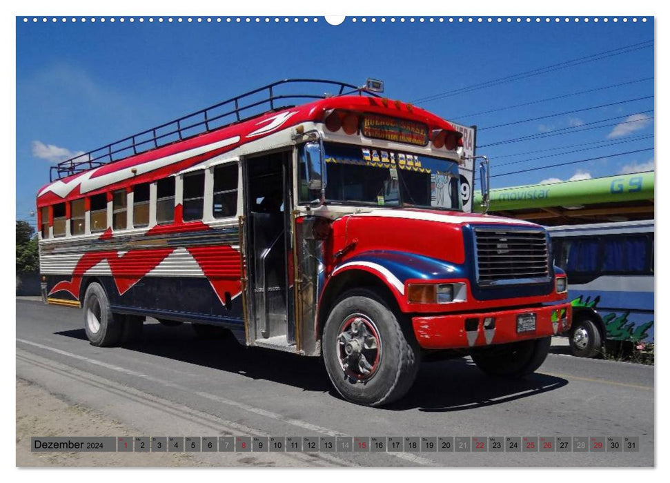 Land der bunten Busse - Guatemala (CALVENDO Premium Wandkalender 2024)