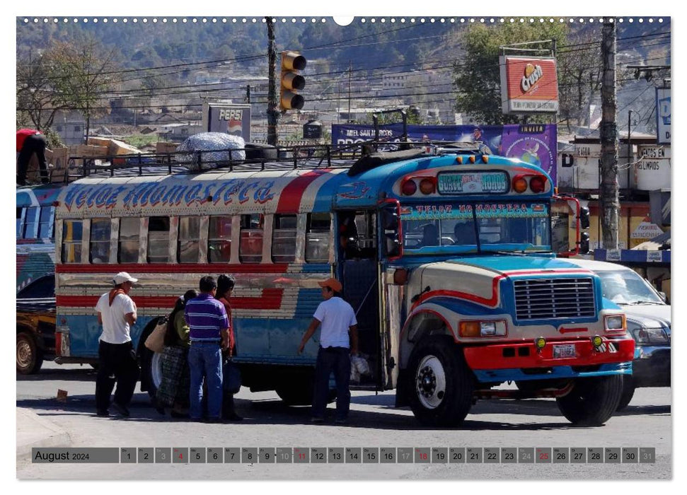 Land of Colorful Buses - Guatemala (CALVENDO Premium Wall Calendar 2024) 