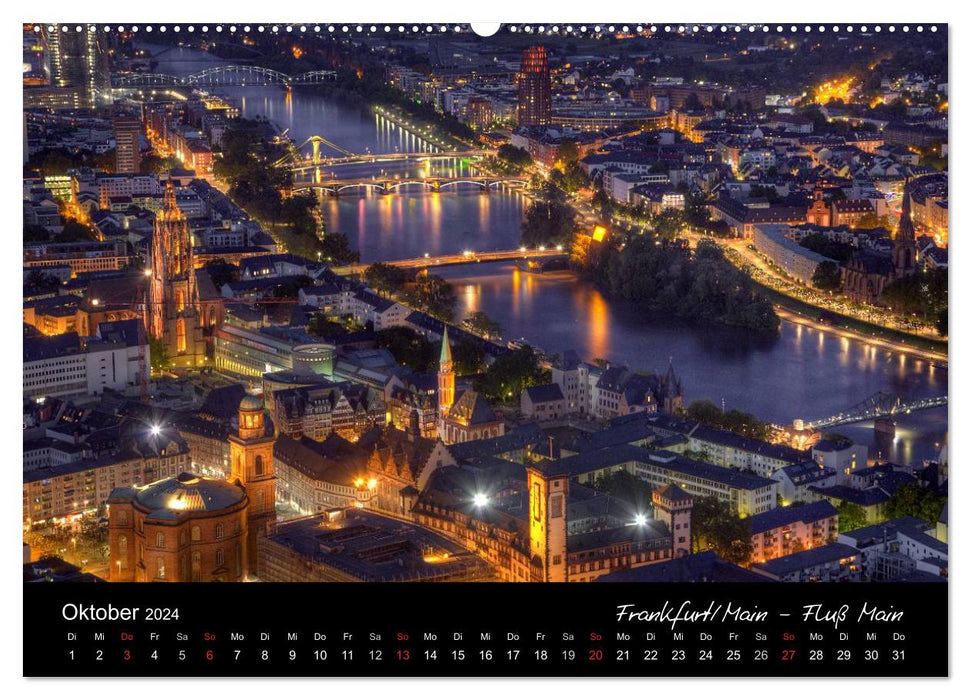 Europäische Städte bei Nacht (CALVENDO Premium Wandkalender 2024)