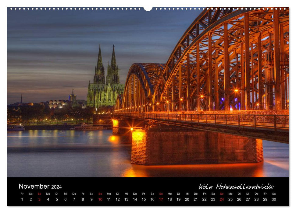 Europäische Städte bei Nacht (CALVENDO Premium Wandkalender 2024)