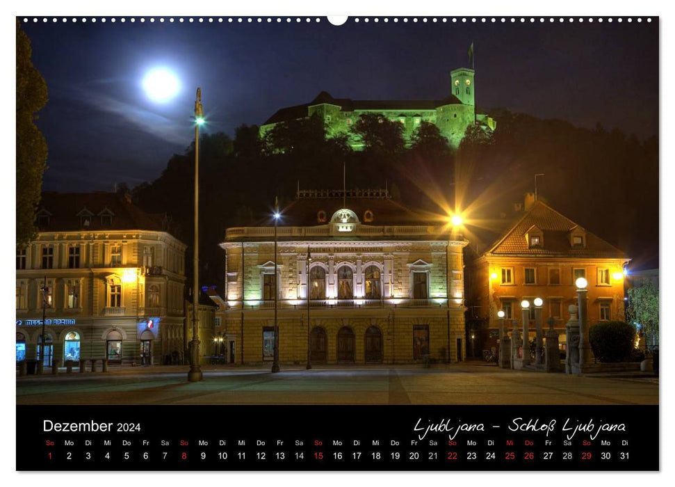 Villes européennes la nuit (Calvendo Premium Wall Calendar 2024) 