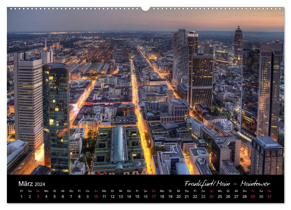 European Cities at Night (CALVENDO Premium Wall Calendar 2024) 