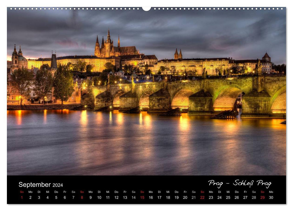 Villes européennes la nuit (Calvendo Premium Wall Calendar 2024) 