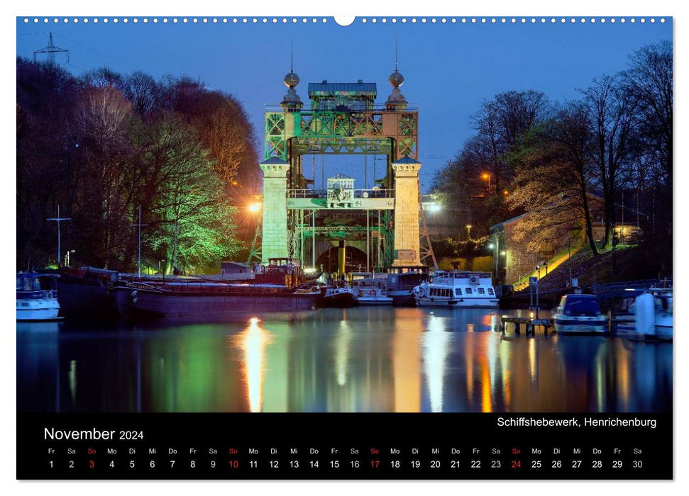 Ruhrlights II - Nachtlichter des Ruhrgebietes (CALVENDO Wandkalender 2024)