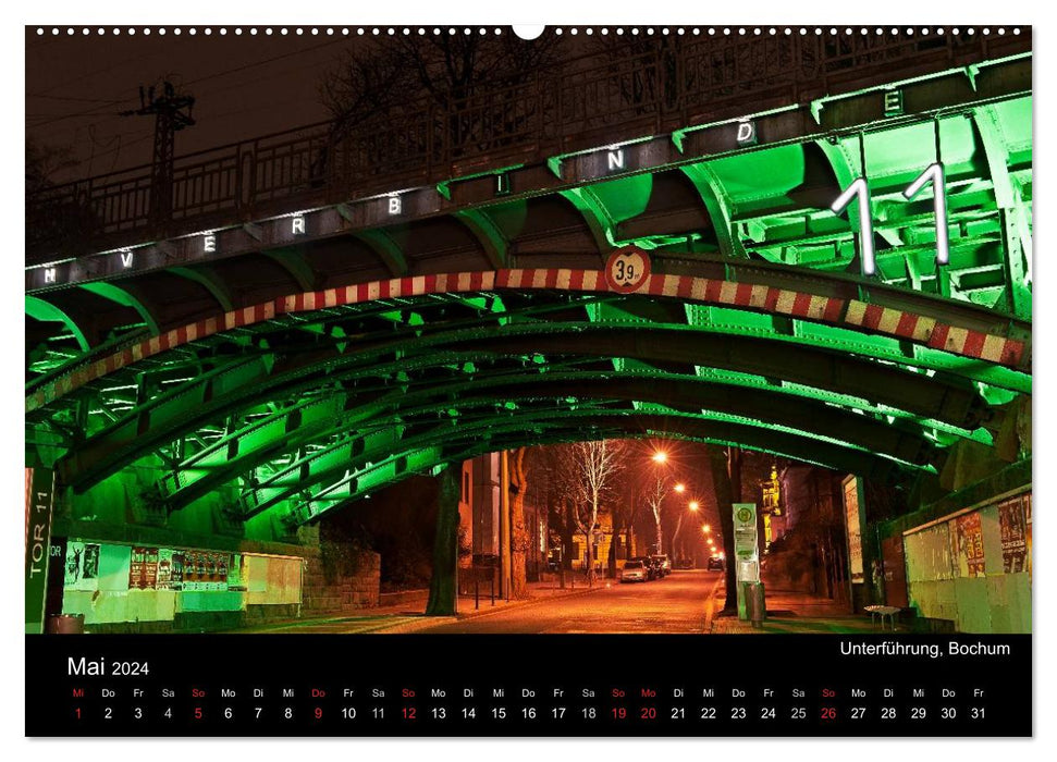 Ruhrlights II - Night lights of the Ruhr area (CALVENDO wall calendar 2024) 