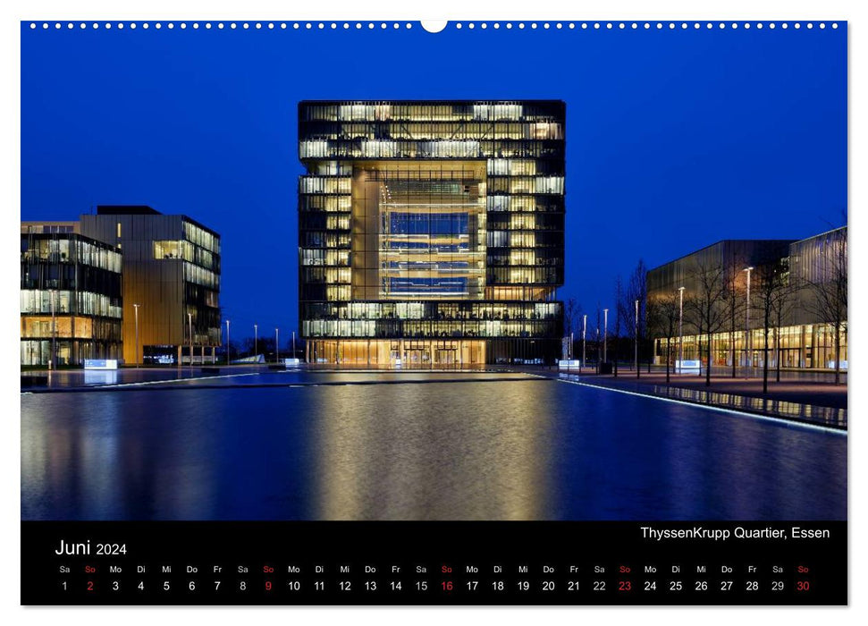 Ruhrlights II - Nachtlichter des Ruhrgebietes (CALVENDO Wandkalender 2024)