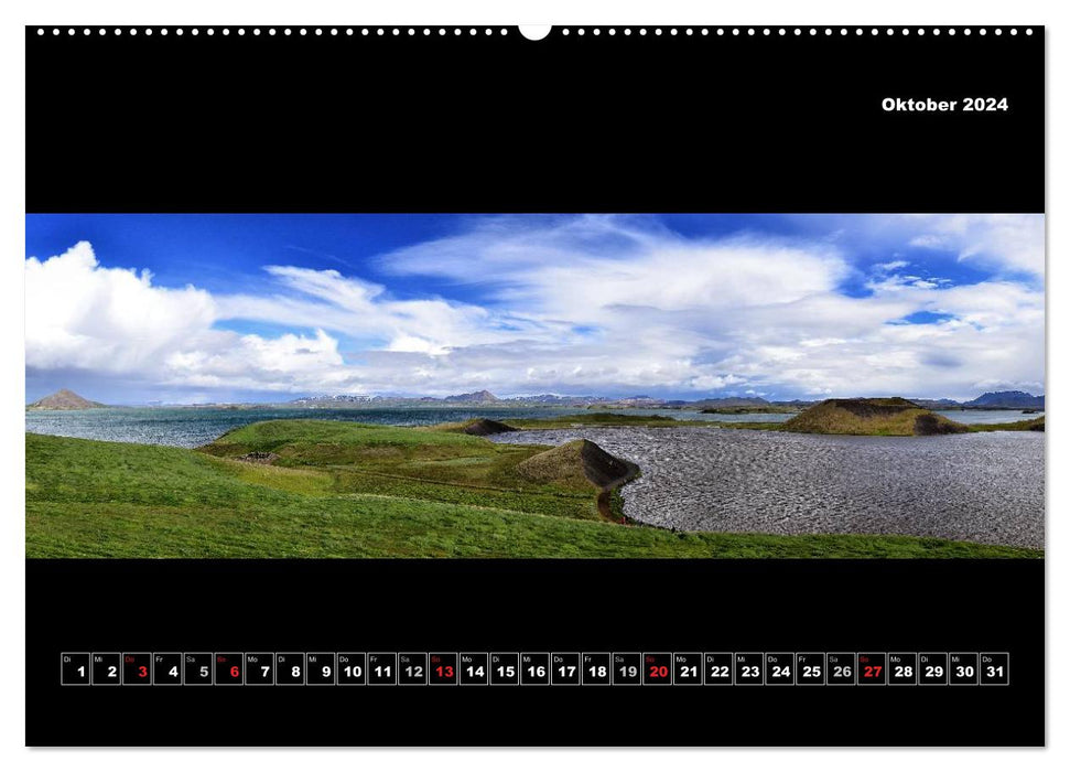 Iceland 2024 landscape panoramas (CALVENDO wall calendar 2024) 