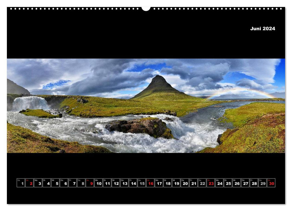 Island 2024 Landschaftspanoramen (CALVENDO Wandkalender 2024)