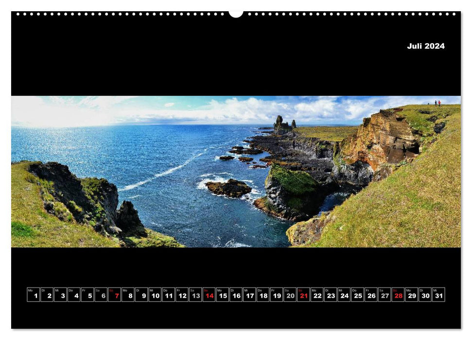 Iceland 2024 landscape panoramas (CALVENDO wall calendar 2024) 