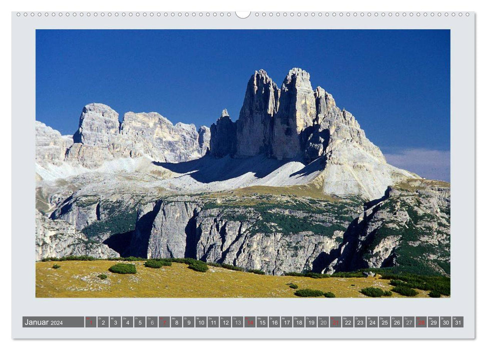 Merveilles faites de roche Les Dolomites (calendrier mural CALVENDO 2024) 