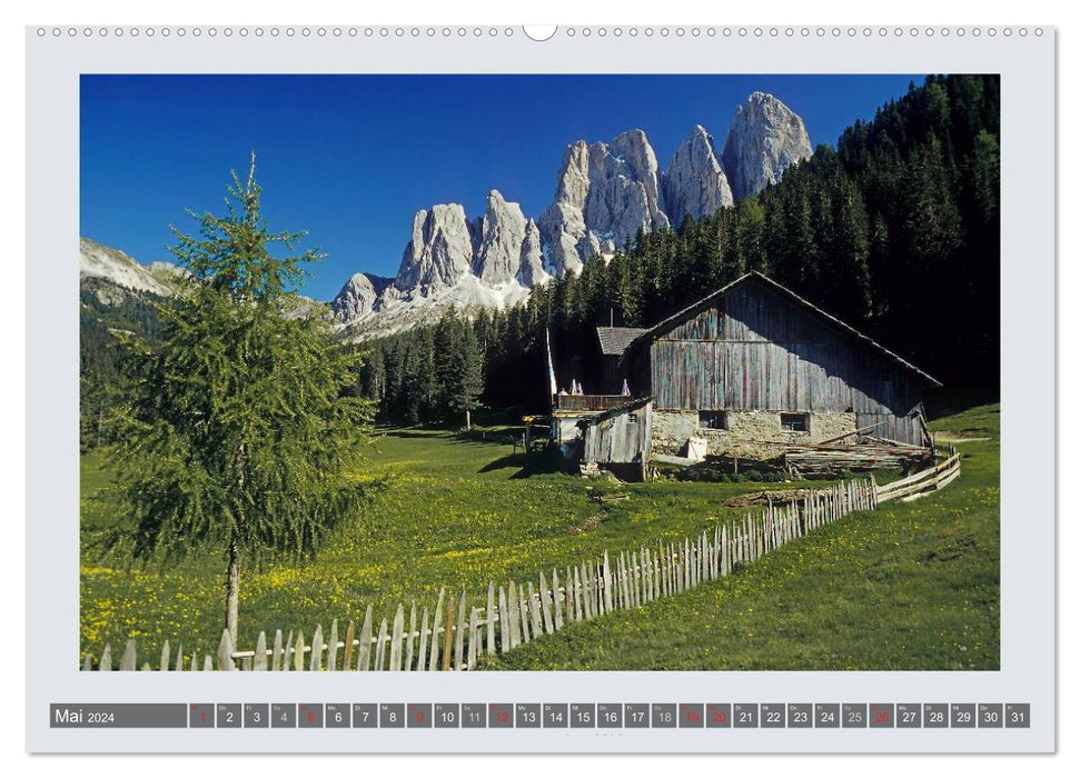 Merveilles faites de roche Les Dolomites (calendrier mural CALVENDO 2024) 