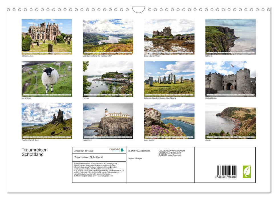 Dream trips Scotland (CALVENDO wall calendar 2024) 