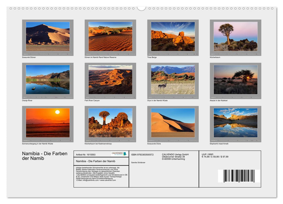 Namibie - Les couleurs du Namib (Calendrier mural CALVENDO Premium 2024) 