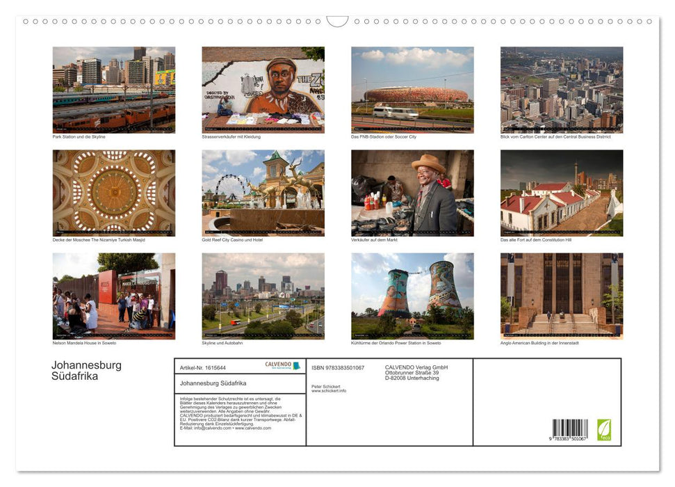 Johannesburg Südafrika (CALVENDO Wandkalender 2024)