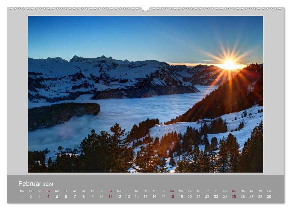 Schweiz - Impressionen der idyllischen Bergwelt im Laufe der Jahreszeiten (CALVENDO Premium Wandkalender 2024)