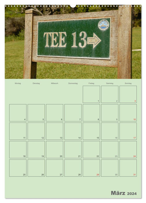 The golf tee time planner for the whole year / planner (CALVENDO Premium wall calendar 2024) 
