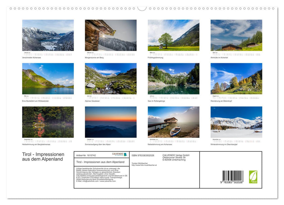 Tyrol – Impressions from the Alpine country (CALVENDO Premium Wall Calendar 2024) 