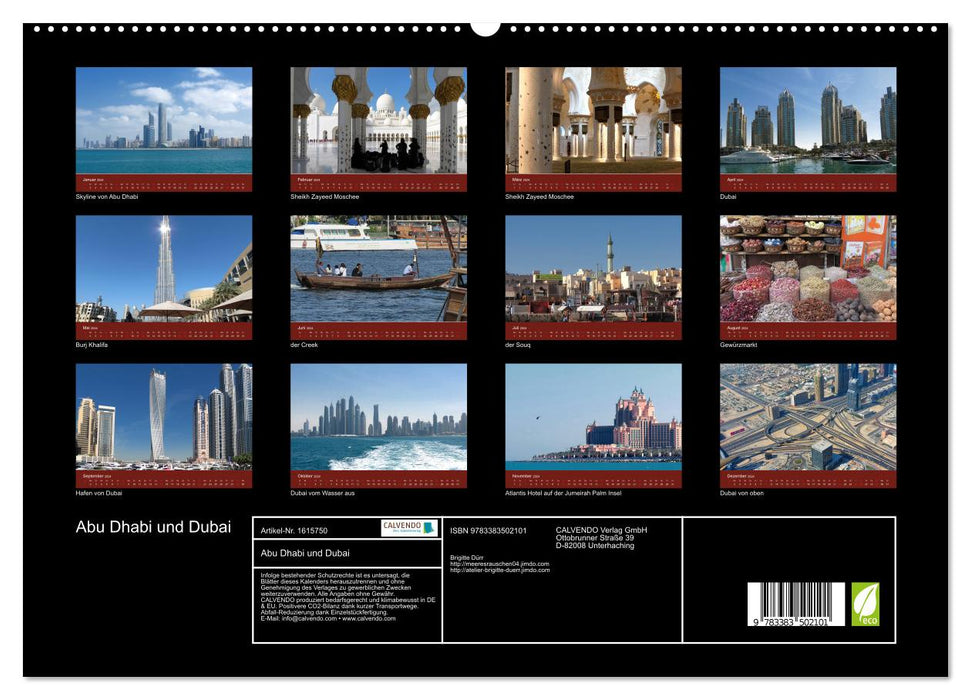 Abu Dhabi and Dubai (CALVENDO Premium Wall Calendar 2024) 