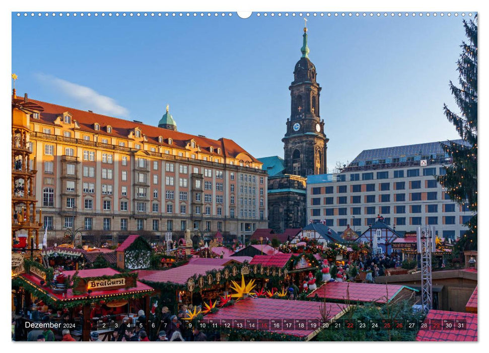 Dresden, ein Jahr an der Elbe (CALVENDO Wandkalender 2024)