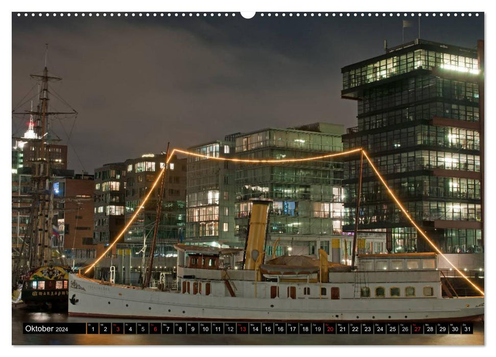 My Hamburg - Most beautiful at night (CALVENDO Premium Wall Calendar 2024) 