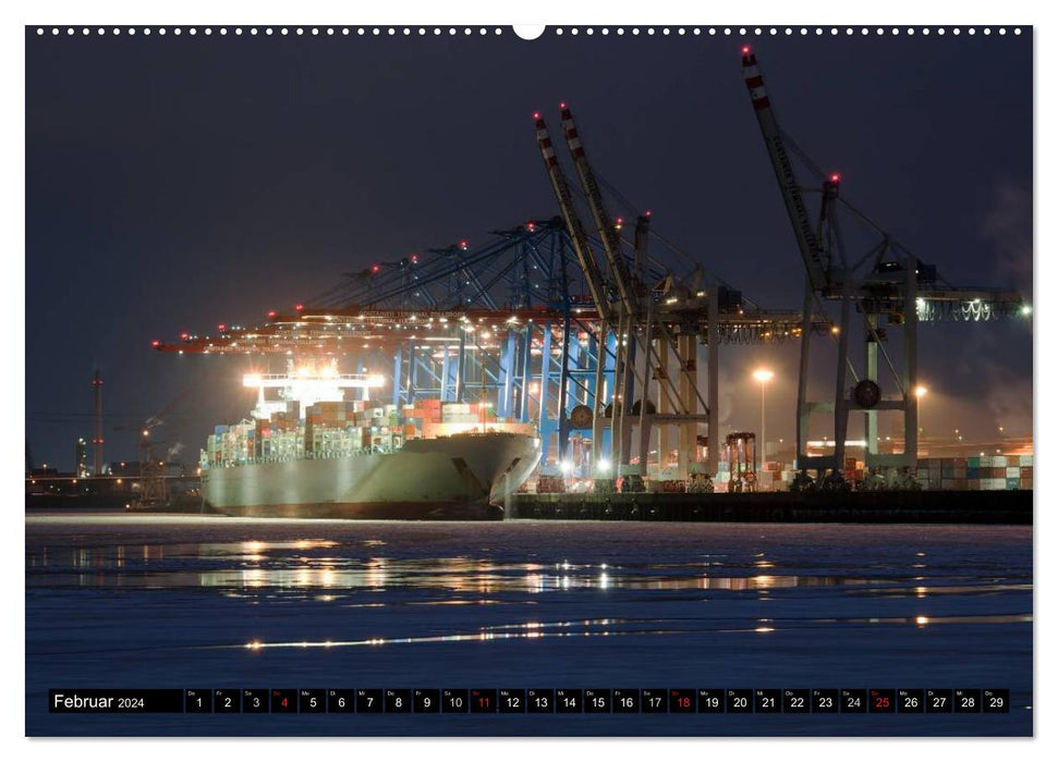 My Hamburg - Most beautiful at night (CALVENDO Premium Wall Calendar 2024) 