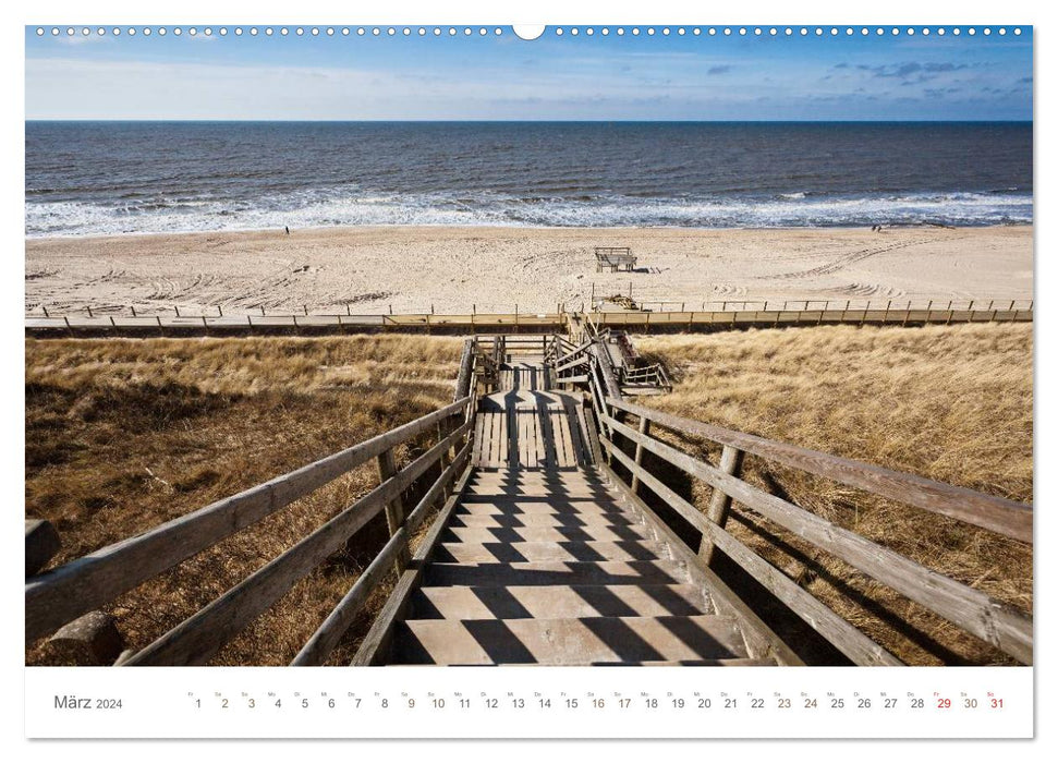 Footbridges &amp; paths on Sylt (CALVENDO Premium Wall Calendar 2024) 