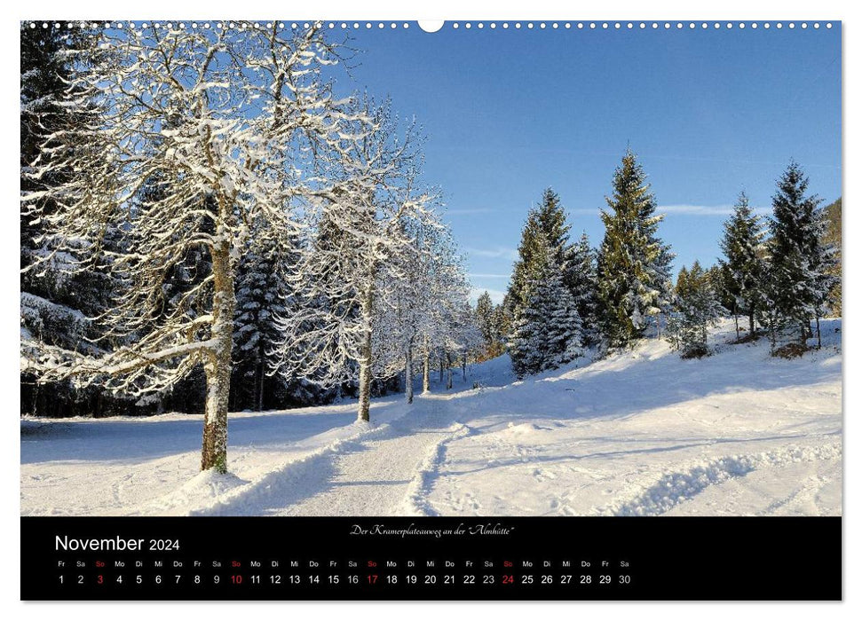 Garmisch-Partenkirchen en hiver (calendrier mural CALVENDO 2024) 