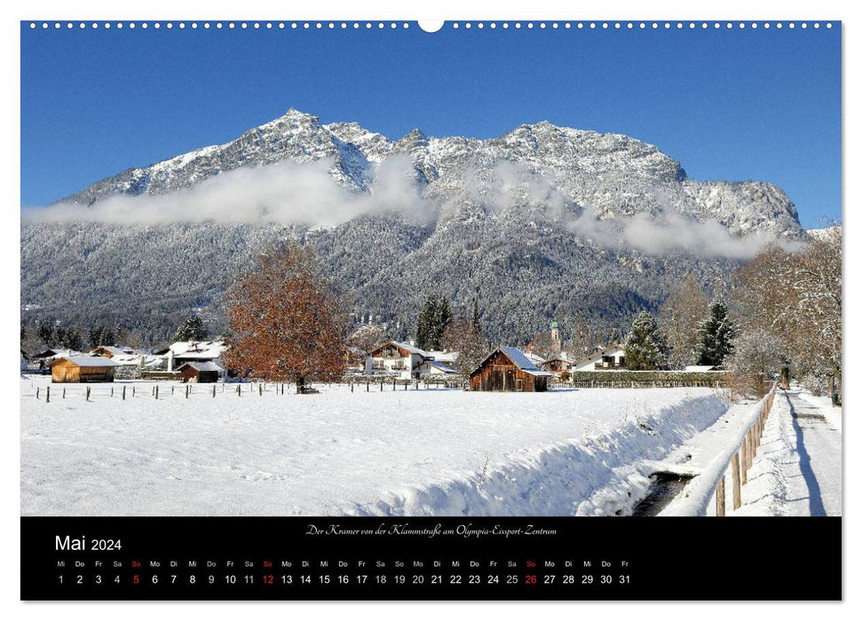 Garmisch-Partenkirchen en hiver (calendrier mural CALVENDO 2024) 