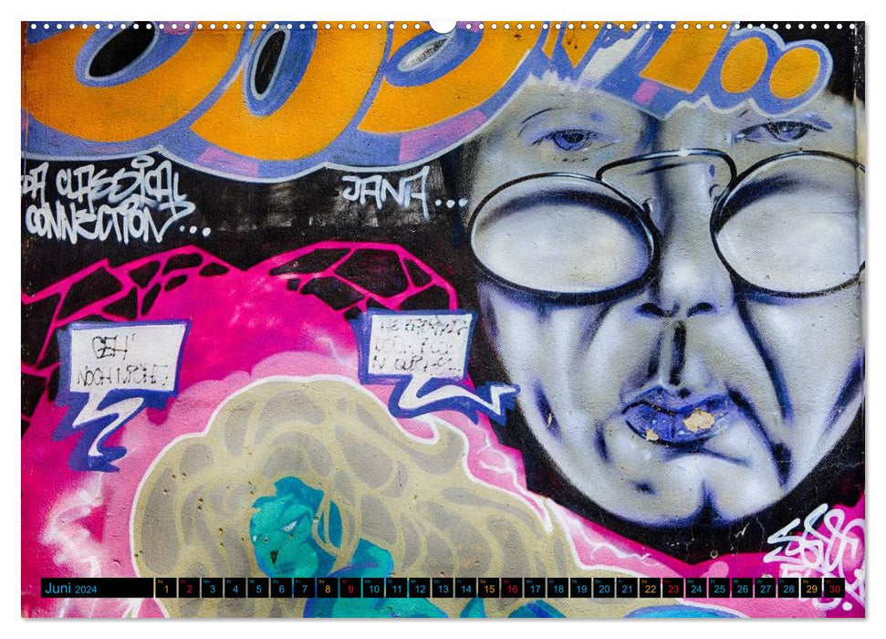Dresde Graffiti (Calvendo Premium Calendrier mural 2024) 