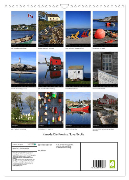 Canada - The Province of Nova Scotia (CALVENDO Wall Calendar 2024)