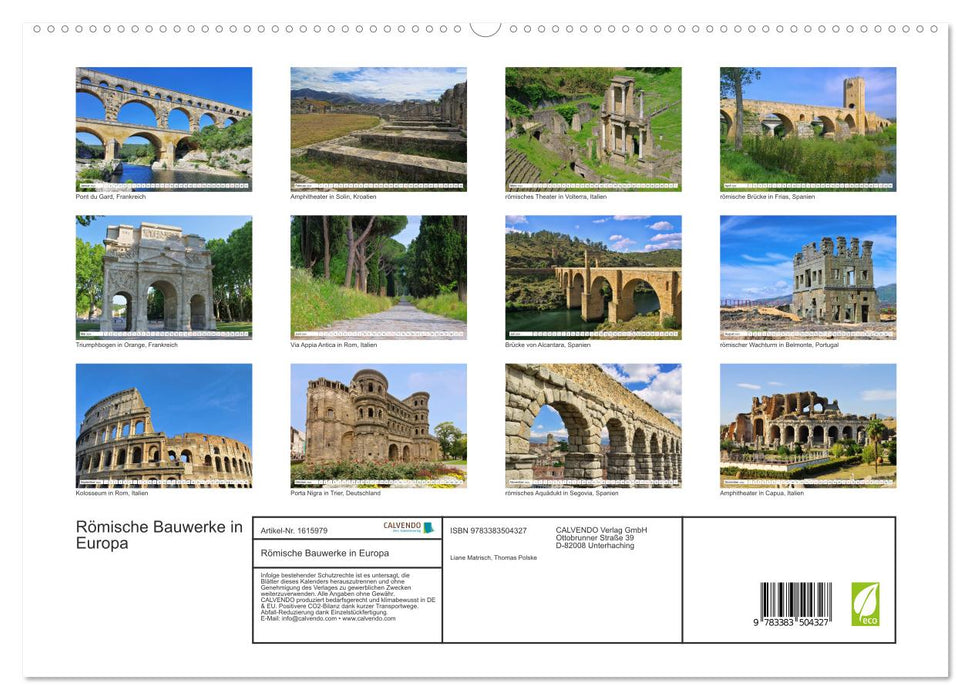 Römische Bauwerke in Europa (CALVENDO Premium Wandkalender 2024)