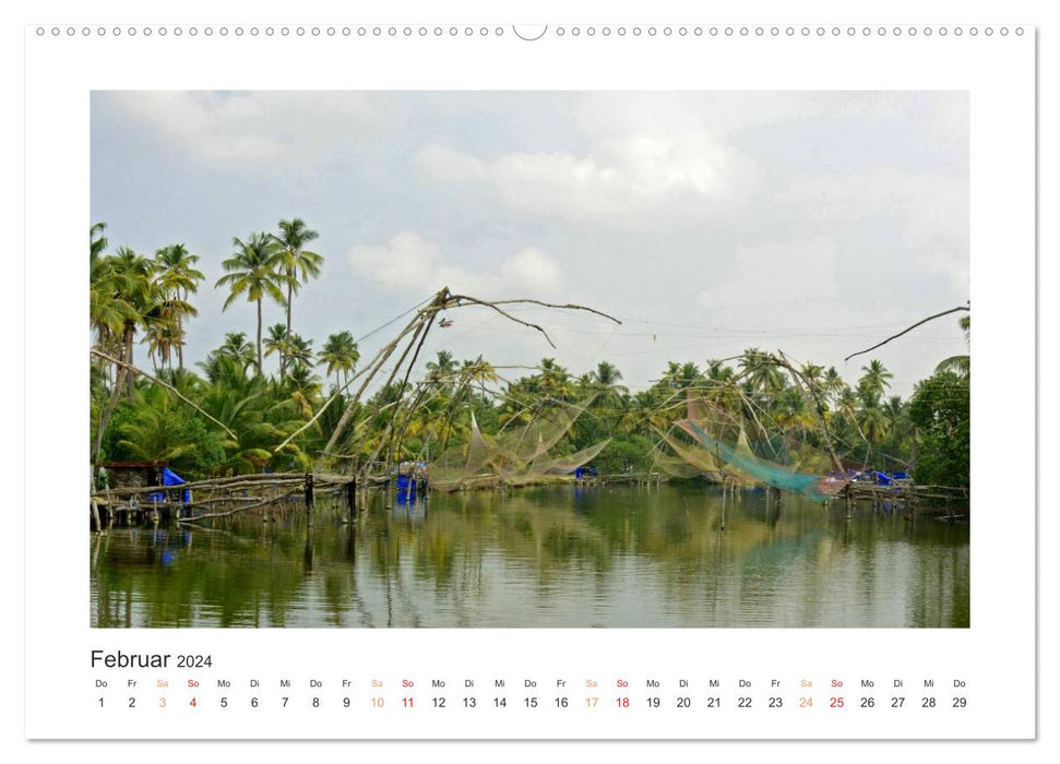 Kerala - Dans le sud de l'Inde (Calvendo Premium Wall Calendar 2024) 