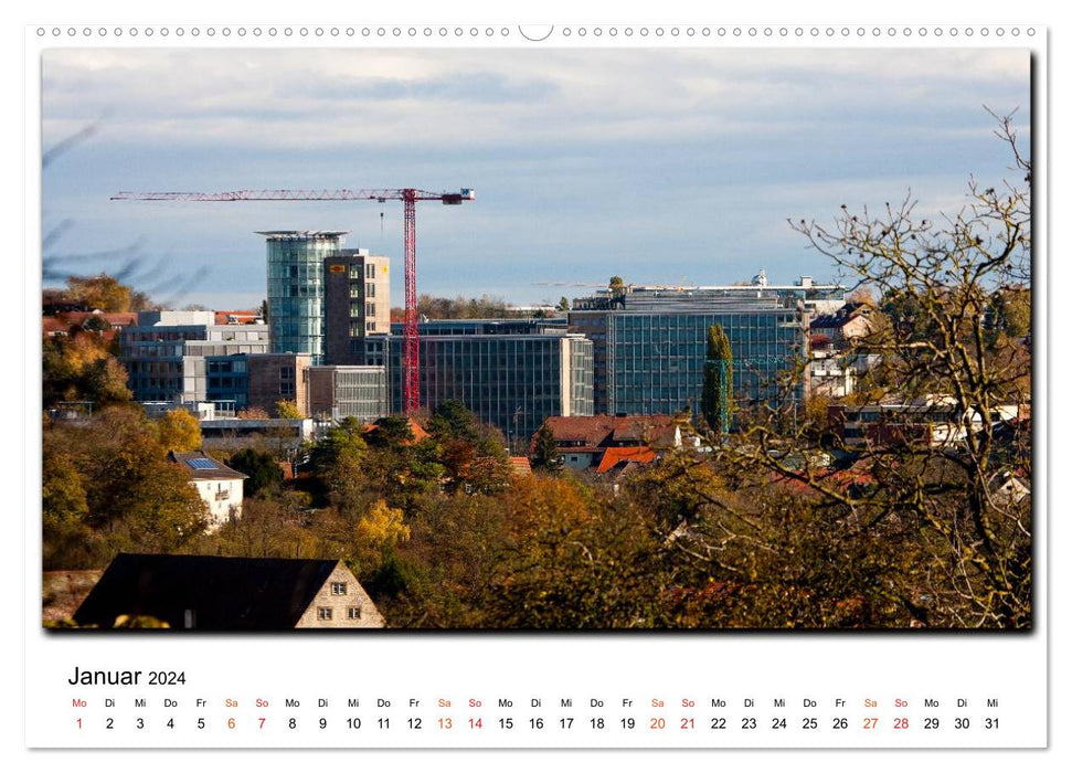 De loin : Schwäbisch Hall 2024 (Calendrier mural CALVENDO Premium 2024) 