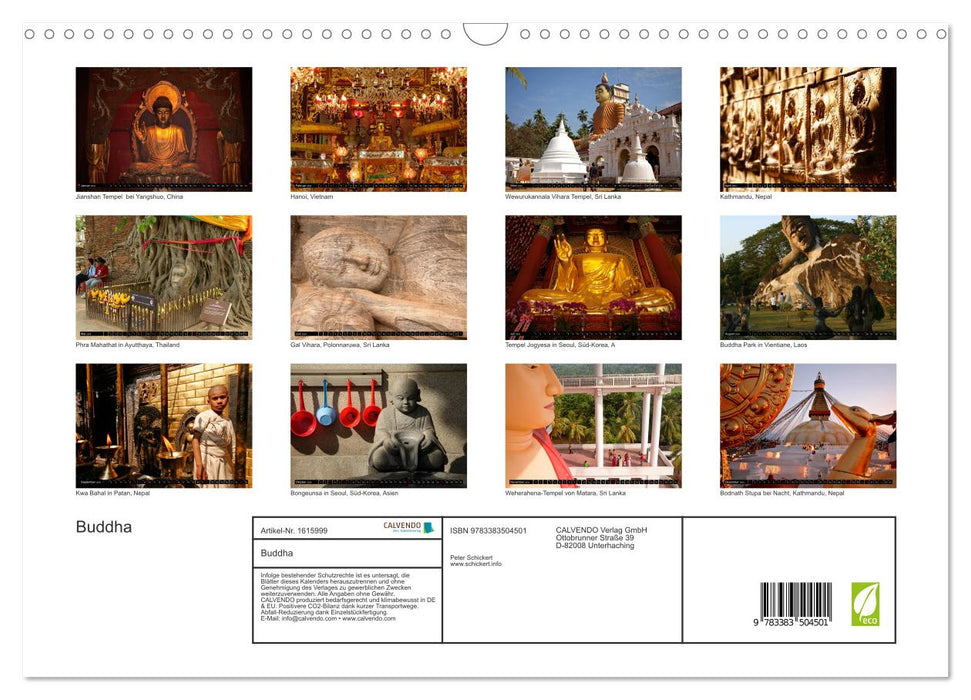 Buddha - statues from Southeast Asia (CALVENDO wall calendar 2024) 