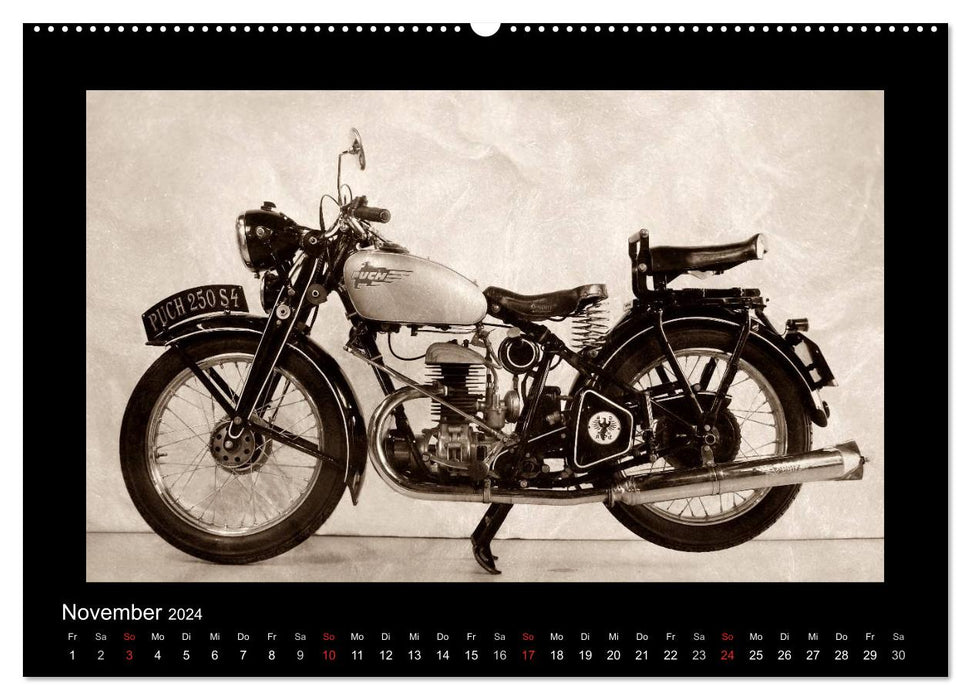 Motorrad Oldtimer aus Österreich (CALVENDO Premium Wandkalender 2024)