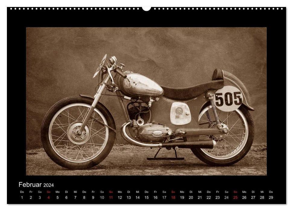 Motorrad Oldtimer aus Österreich (CALVENDO Premium Wandkalender 2024)