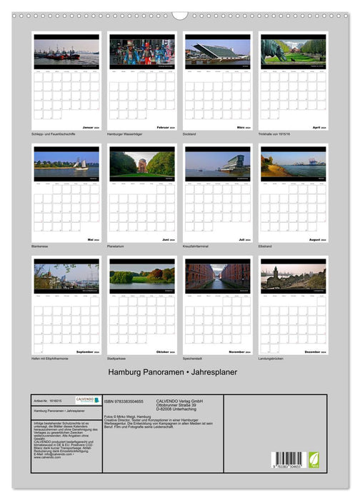 Hamburg Panoramas 2024 • Annual planner (CALVENDO wall calendar 2024) 