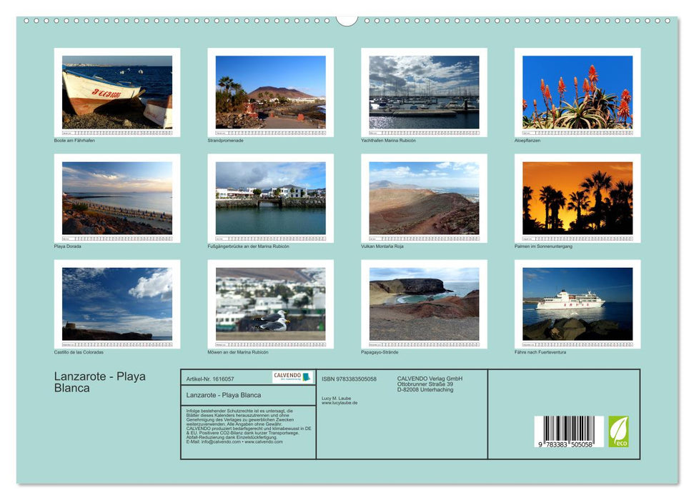 Lanzarote - Playa Blanca (Calvendo Premium Calendrier mural 2024) 