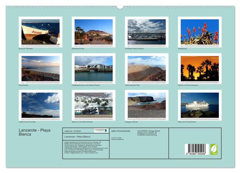 Lanzarote - Playa Blanca (CALVENDO Premium Wandkalender 2024)