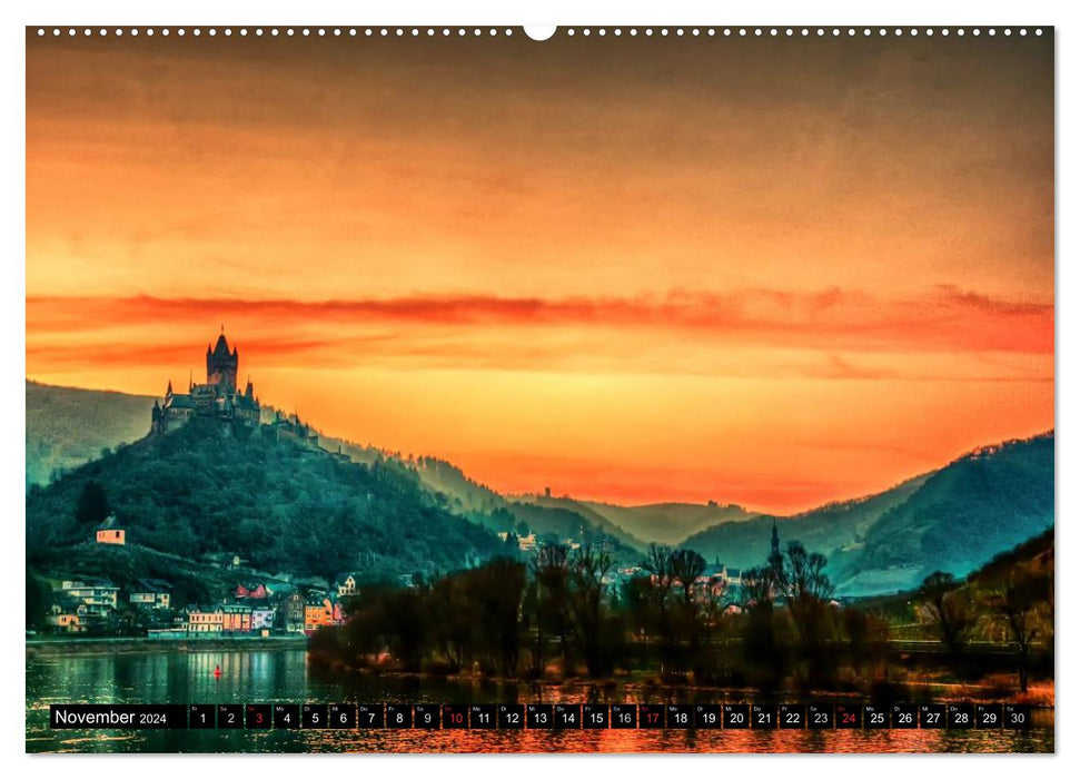 Mosel Impressionen Mystische Burgen und magische Orte (CALVENDO Wandkalender 2024)