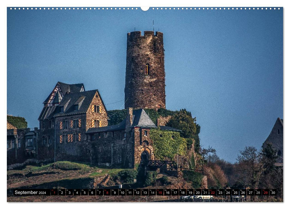 Mosel Impressionen Mystische Burgen und magische Orte (CALVENDO Wandkalender 2024)
