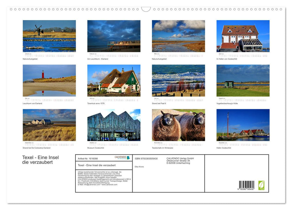 Texel – Une île qui enchante (Calendrier mural CALVENDO 2024) 