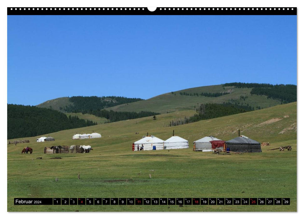 Die Mongolei das Land des Dschingis Khan (CALVENDO Wandkalender 2024)