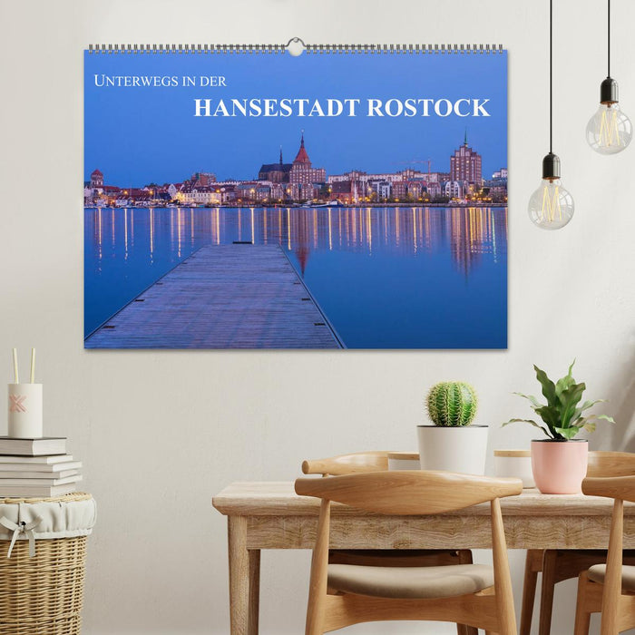 On the road in the Hanseatic city of Rostock (CALVENDO wall calendar 2024) 