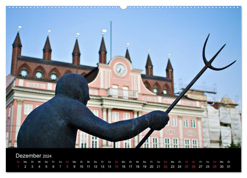 On the road in the Hanseatic city of Rostock (CALVENDO wall calendar 2024) 