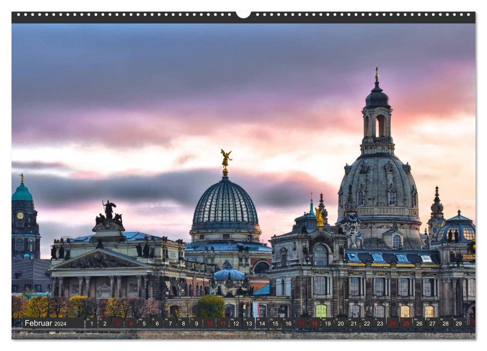 Dresden - Die Frauenkirche (CALVENDO Premium Wandkalender 2024)