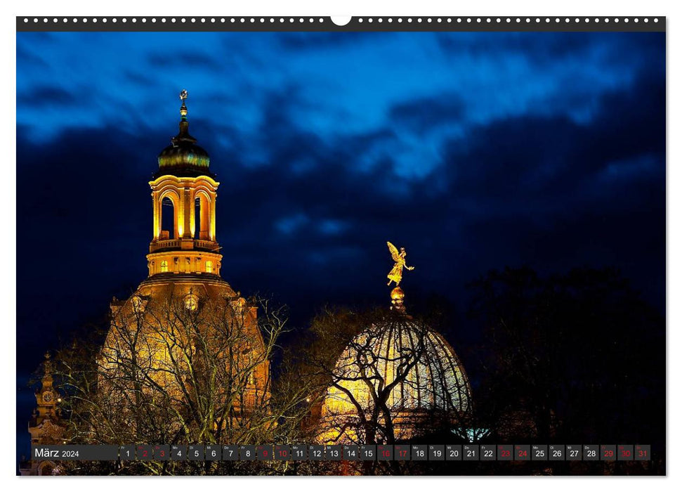 Dresden - Die Frauenkirche (CALVENDO Premium Wandkalender 2024)