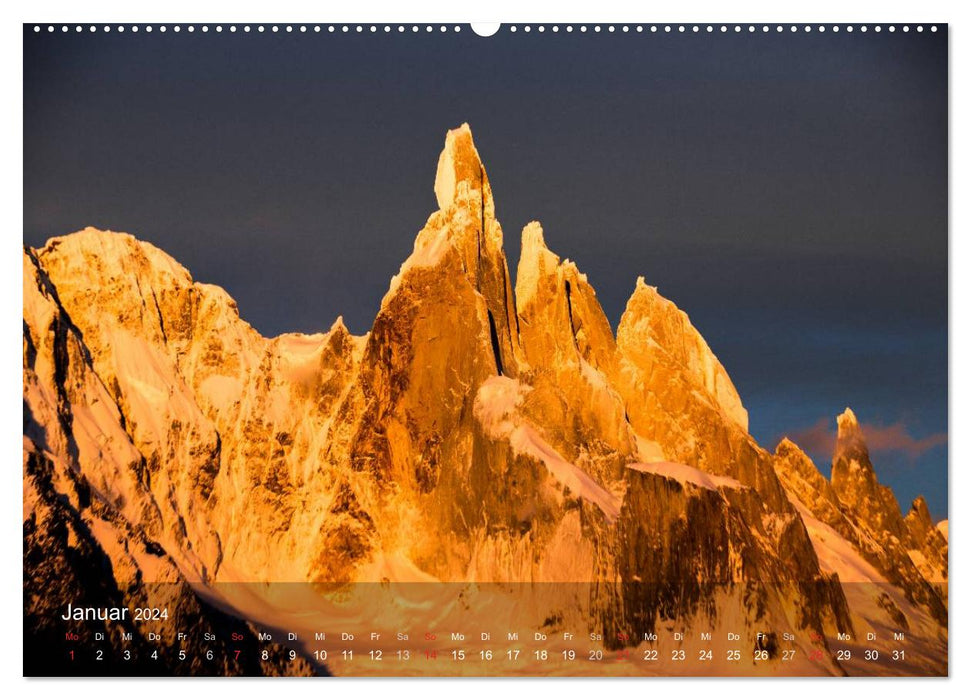 Patagonia: Breathtaking clouds and mountains (CALVENDO wall calendar 2024) 