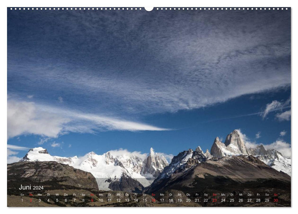 Patagonie : Nuages ​​et montagnes à couper le souffle (Calendrier mural CALVENDO 2024) 